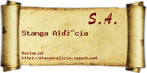 Stanga Alícia névjegykártya